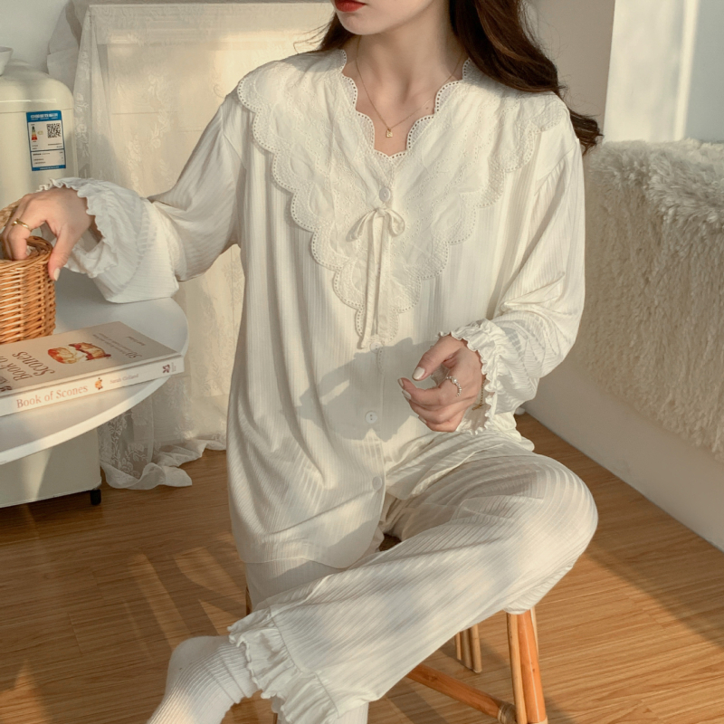 Pyžamo na dojčenie - nohavicový set, dlhý rukáv, jednobarevný modal s elastanom, otvor na dojčenie