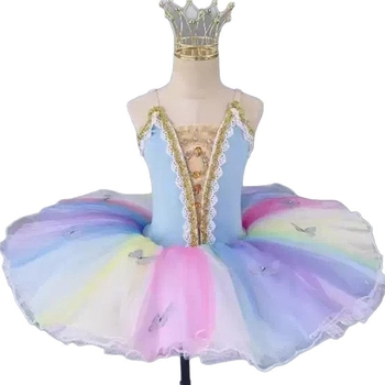 Detský baletný tutu kostým — tylová sukňa, dievčenský štýl, bavlnený materiál, pre deti 8+ rokov