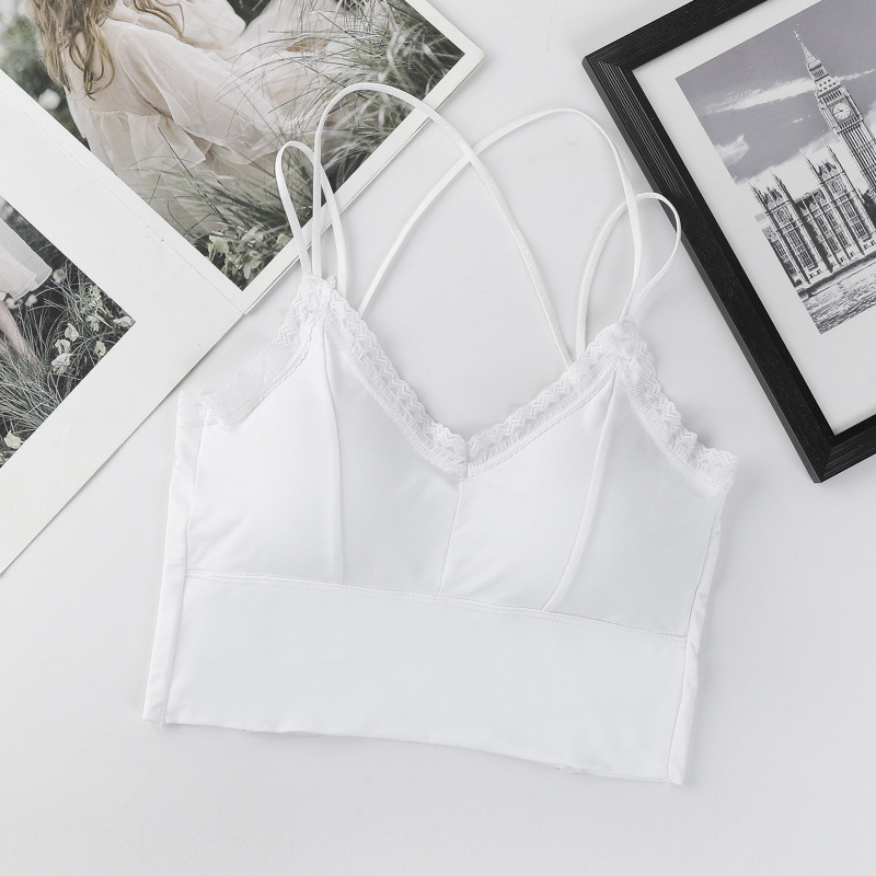 Plus veličina čipkasti tube top s umetkom za prsima, leđa bez naramenica, francuski stil – najlon