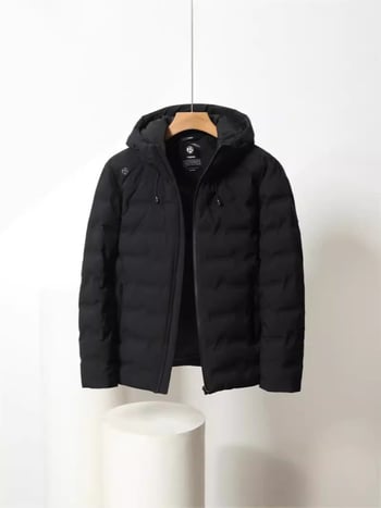 Muška kapuljačasta jakna s perjem - lagana, otporna na vjetar i hladnoću, punjenje od bijelog patka, 600 fill power, materijal poliester