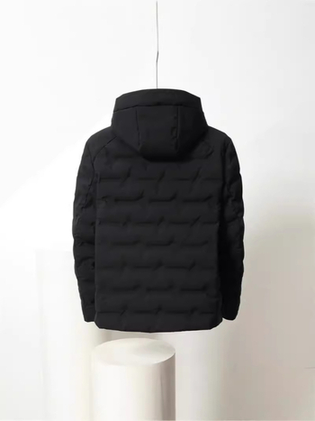 Muška kapuljačasta jakna s perjem - lagana, otporna na vjetar i hladnoću, punjenje od bijelog patka, 600 fill power, materijal poliester