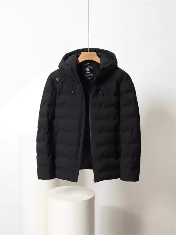 Muška kapuljačasta jakna s perjem - lagana, otporna na vjetar i hladnoću, punjenje od bijelog patka, 600 fill power, materijal poliester