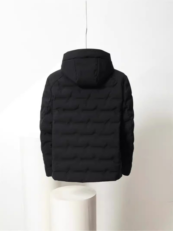 Muška kapuljačasta jakna s perjem - lagana, otporna na vjetar i hladnoću, punjenje od bijelog patka, 600 fill power, materijal poliester