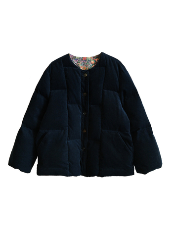 Puhasta jakna Corduroy od pamuka, fleece podstava, punjenje bijelim pačjim perjem 86–90%, regularna duljina