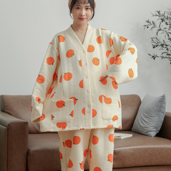 Zimske trudničke pidžame za dojenje, 100% pamuk, debeli materijal 201–250 g/m², kućna odjeća poslije poroda.