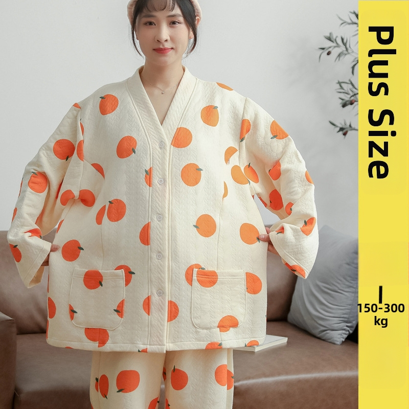 Zimné tehotenské pyžamo na dojčenie, 100% bavlna, hrúbka 201–250 g/m², domáce oblečenie po pôrode.