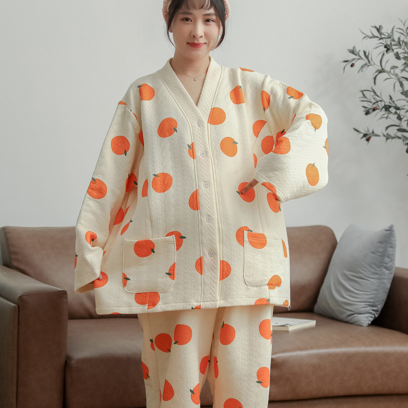 Zimske trudničke pidžame za dojenje, 100% pamuk, debeli materijal 201–250 g/m², kućna odjeća poslije poroda.