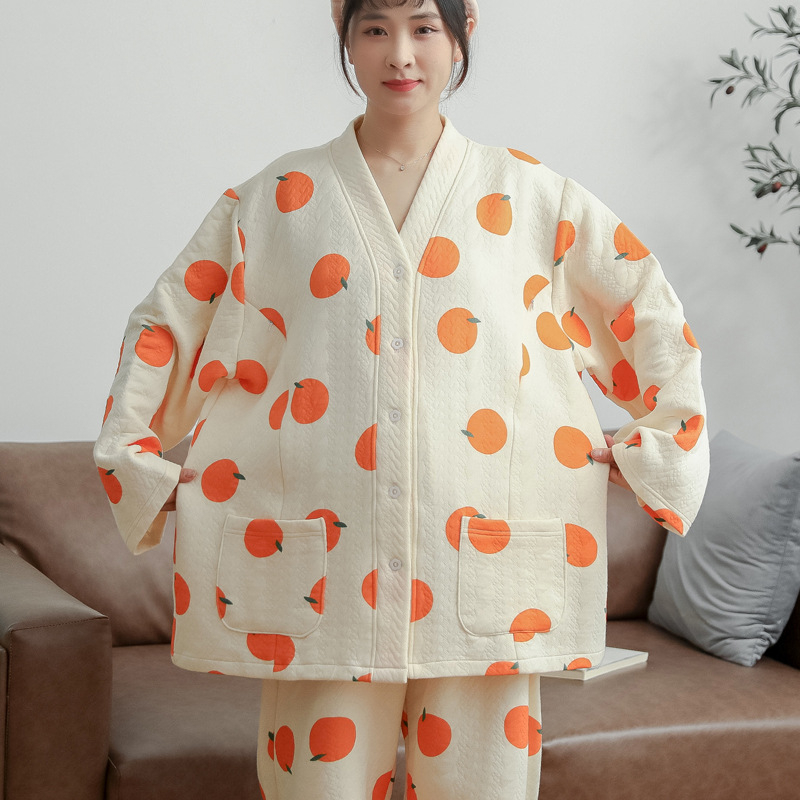 Zimske trudničke pidžame za dojenje, 100% pamuk, debeli materijal 201–250 g/m², kućna odjeća poslije poroda.