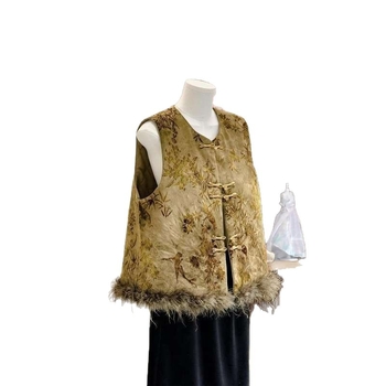 Vesta z Chenille s elastanom, polo golier, regulárny strih, štýl Royal Sister, jar 2025 vydanie