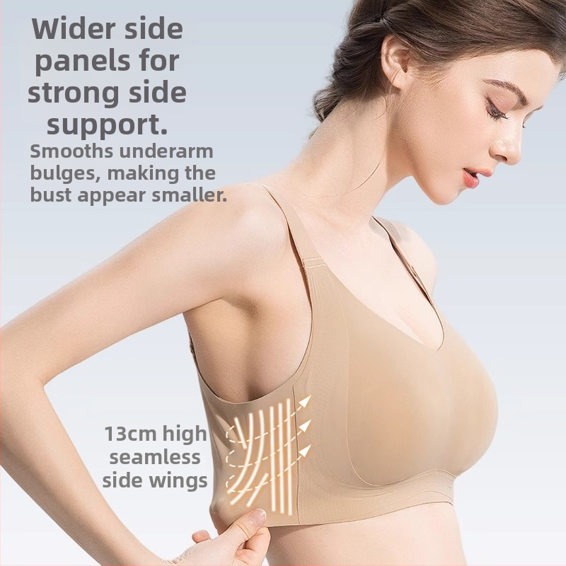 Õmblusteta rinnahoidja täis kaussidega, õhukesed vormitud kausid, seljaosa nelja rea konks-kinnitus, fikseeritud kahekordsed õlarõngad