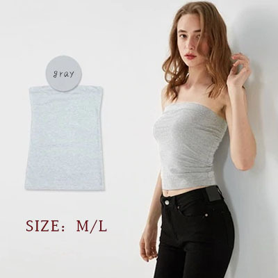 Pamukasti bezrameni tube top – unutarnji sloj, elastičan, 90% pamuk, duljina do struka