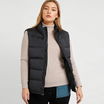 Ženski pufasti kaput od pamuka, debeli materijal, stojeći ovratnik s zatvaračem, jesen 2024