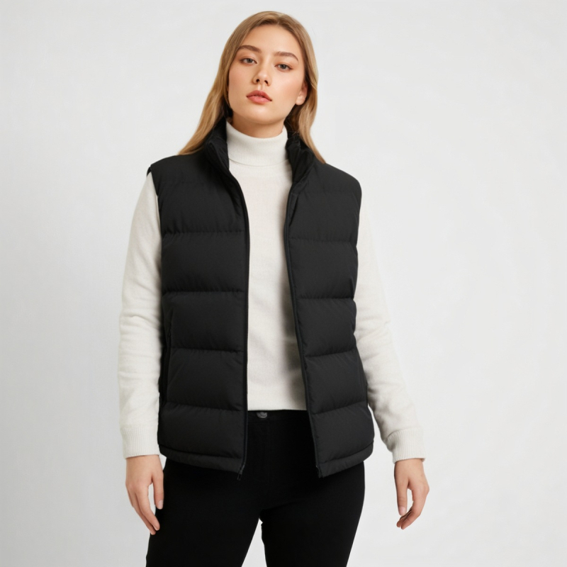 Ženski pufasti kaput od pamuka, debeli materijal, stojeći ovratnik s zatvaračem, jesen 2024