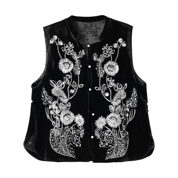 Ženski prsluk, Slim-Fit, okrugli izrez, srednja duljina (50–65 cm)