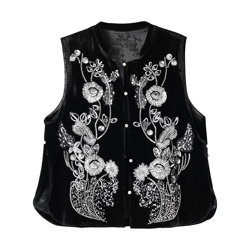 Ženski prsluk, Slim-Fit, okrugli izrez, srednja duljina (50–65 cm)