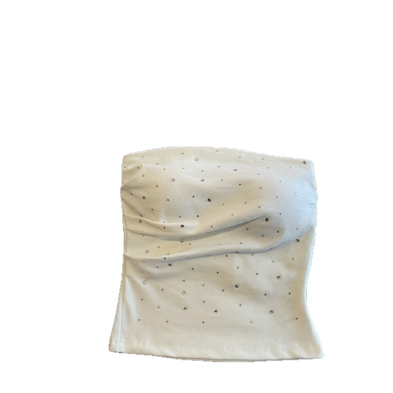 Bezrameni top s dijamantnim ukrasom, pamuk 80–90%, gusta tkanina 251–300 g/m², marka Li xinglai