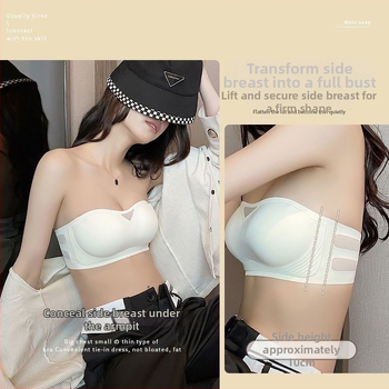 Sutien bandeau fără bretele din nylon – fără cusături, respirabil, push-up, modelare a spatelui, invizibil sub haine