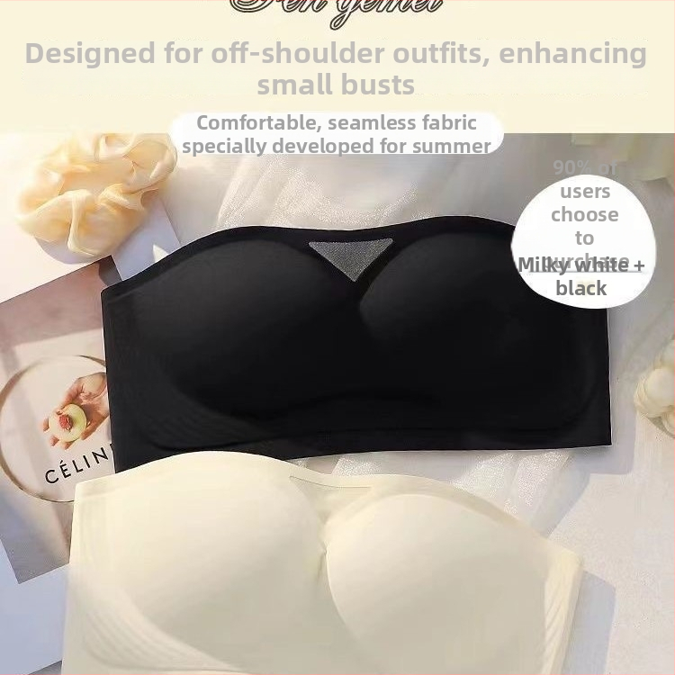 Sutien bandeau fără bretele din nylon – fără cusături, respirabil, push-up, modelare a spatelui, invizibil sub haine