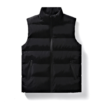 Muška pamučna puffer vest – zimska toplina, bez kapulje, bočni džepovi, korejski stil
