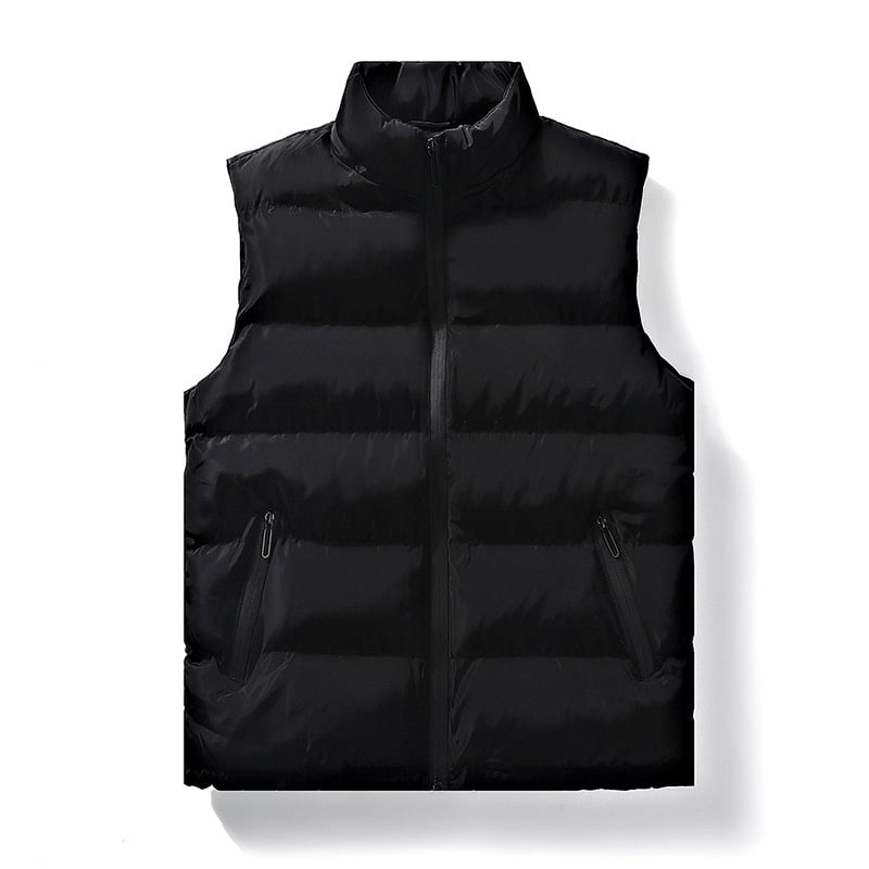 Muška pamučna puffer vest – zimska toplina, bez kapulje, bočni džepovi, korejski stil