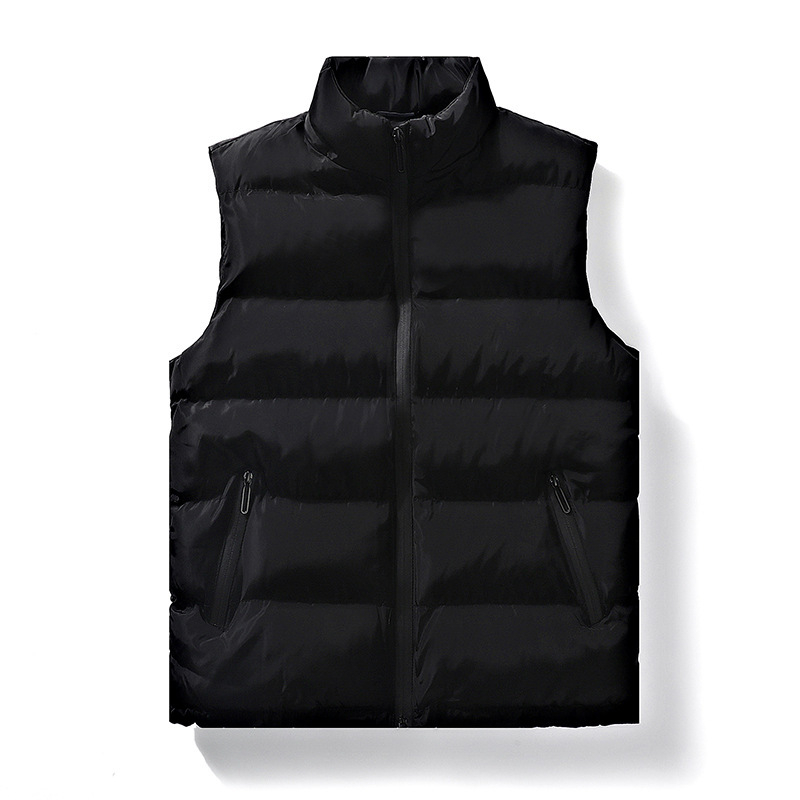 Muška pamučna puffer vest – zimska toplina, bez kapulje, bočni džepovi, korejski stil