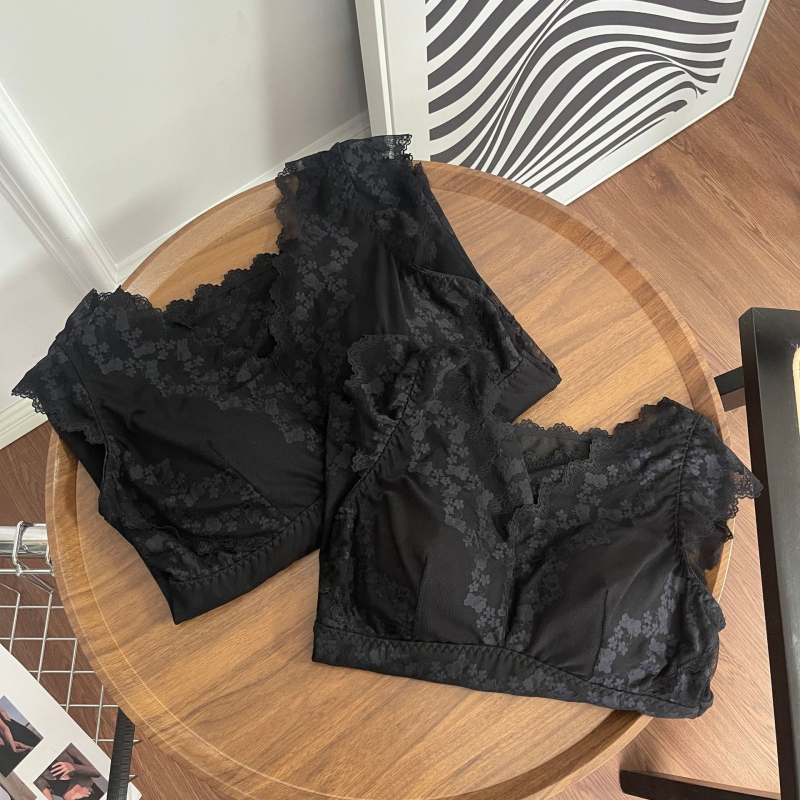 Δαντελένιο bralette wrap/tube top από νάιλον, αναπνεύσιμο, όμορφο πίσω, μεσαίου τύπου cups, πλήρης cup, Άνοιξη 2024