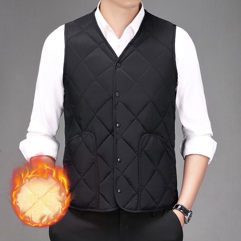 Muški pamučni prsluk s flis podstavom, kratka kroja, uski kroj, džepovi patch, Zimska 2025