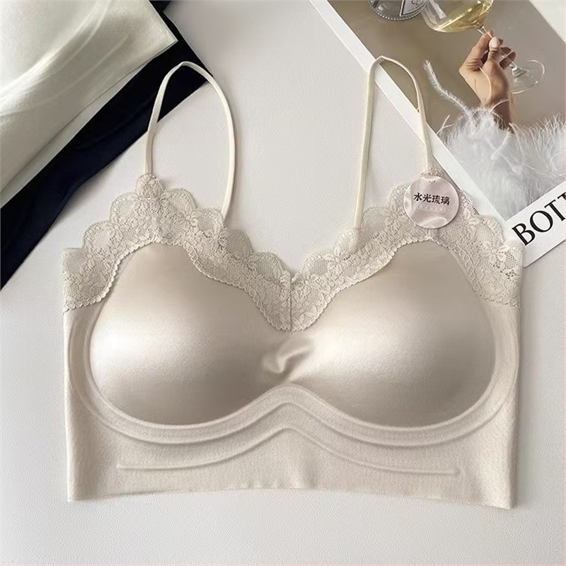 Selgita bralette, ilma õlgeda, fikseeritud kausidega, 3/4 kauss, vormitud kauss õhukese ülaosa ja paksema alusega, nailon kangas, vooder Nylon/Polyamide