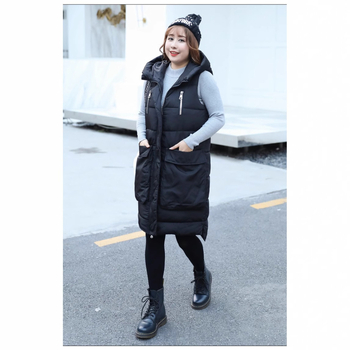 Kapuljačasta vesta od poliester-spandeksa s džepovima, japansko-korejski ležerni stil, zima 2023