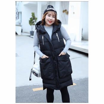 Kapuljačasta vesta od poliester-spandeksa s džepovima, japansko-korejski ležerni stil, zima 2023