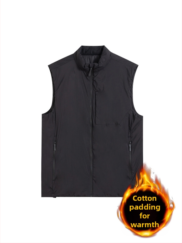 Nailonist vest polüestertäidisega, vaba lõige, lukuga taskud, talvise mudel 2025