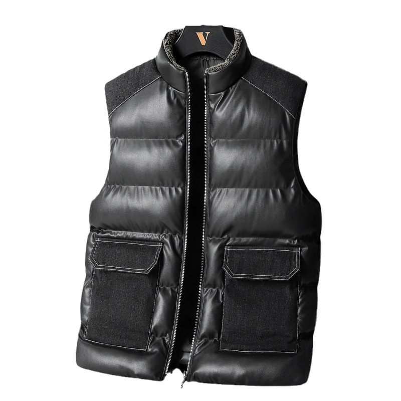 Meeste paks vest polüestri täidisega, vaba lõige, kapuutsita, mitmes taskus, sirge lõige