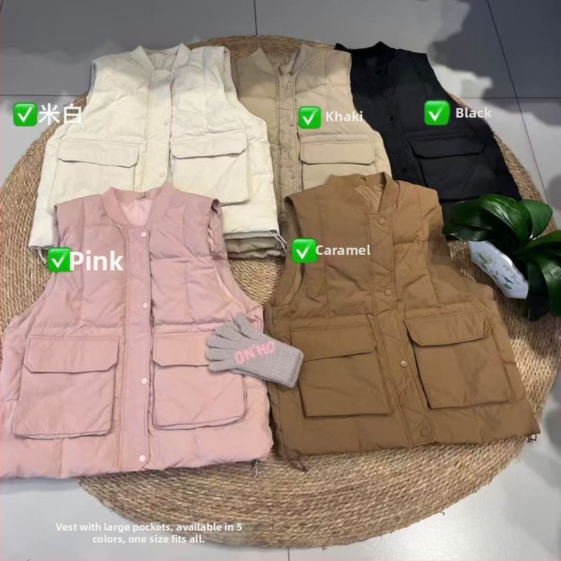 Sieviešu pūk vestes ar beisbola apkakli, brīvs piegriezums, 51–55% balto pīļu pūku, poliestera audums