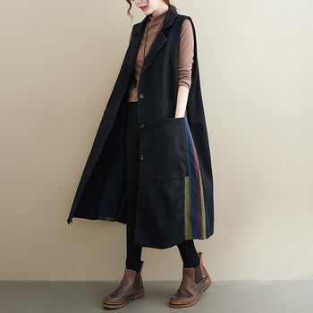 Ženski traper prsluk od pamuka, slobodnog kroja, 80-90% pamuka, pamuk punjenje