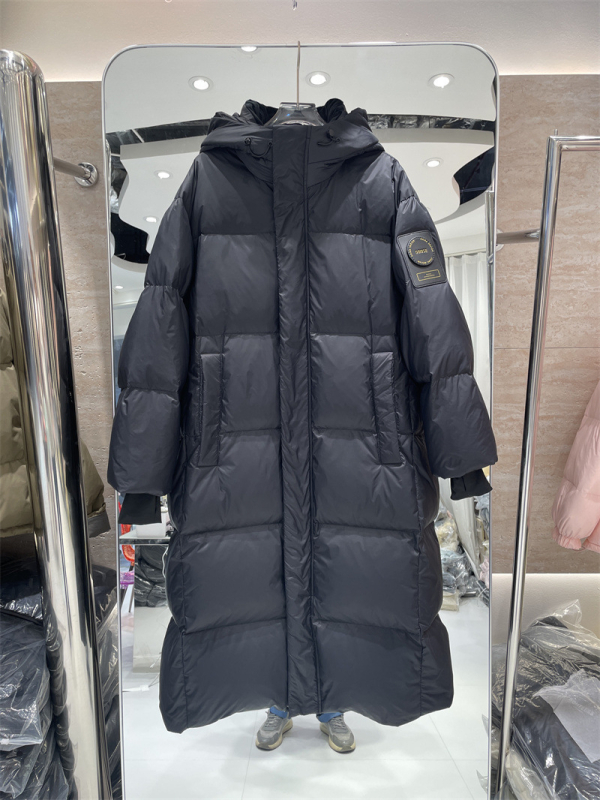 Női hosszú kacsa tollal töltött kabát kapucnival, laza szabás, vastag izoláció, nylon anyag, 201–300 g toll