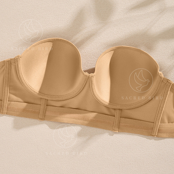 Sutien bez naramenica, tube top, najlon, ultra tanke čašice, veličina 1/2, seksi korsetski stil