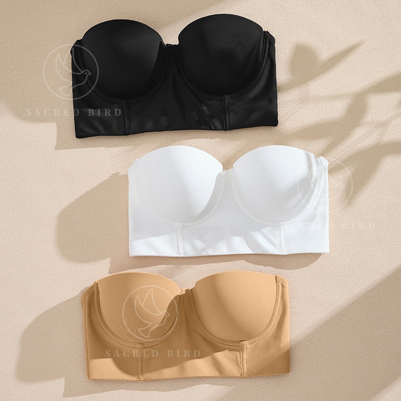 Sutien bez naramenica, tube top, najlon, ultra tanke čašice, veličina 1/2, seksi korsetski stil