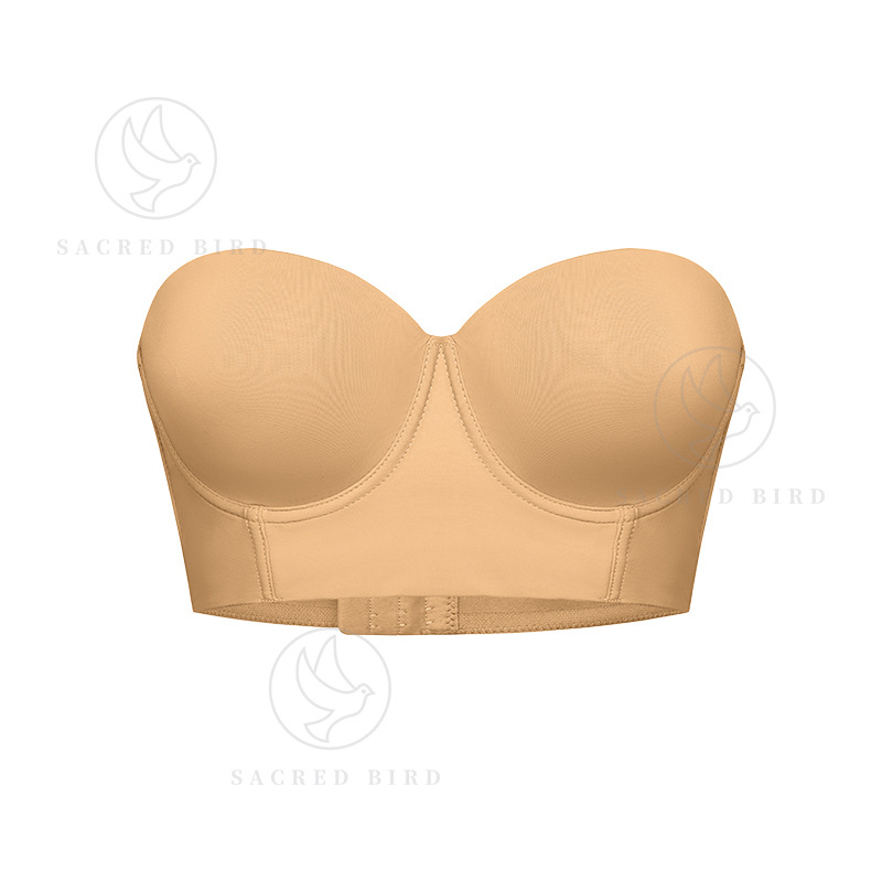 Sutien bez naramenica, tube top, najlon, ultra tanke čašice, veličina 1/2, seksi korsetski stil