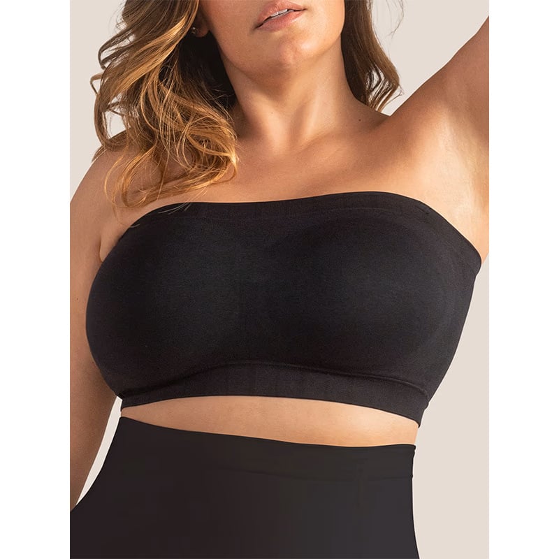 Sutien tip tubă cu cupă completă, cupe medii, bretele detașabile duble, fără cusături și confortabil, material principal nailon 90–95%