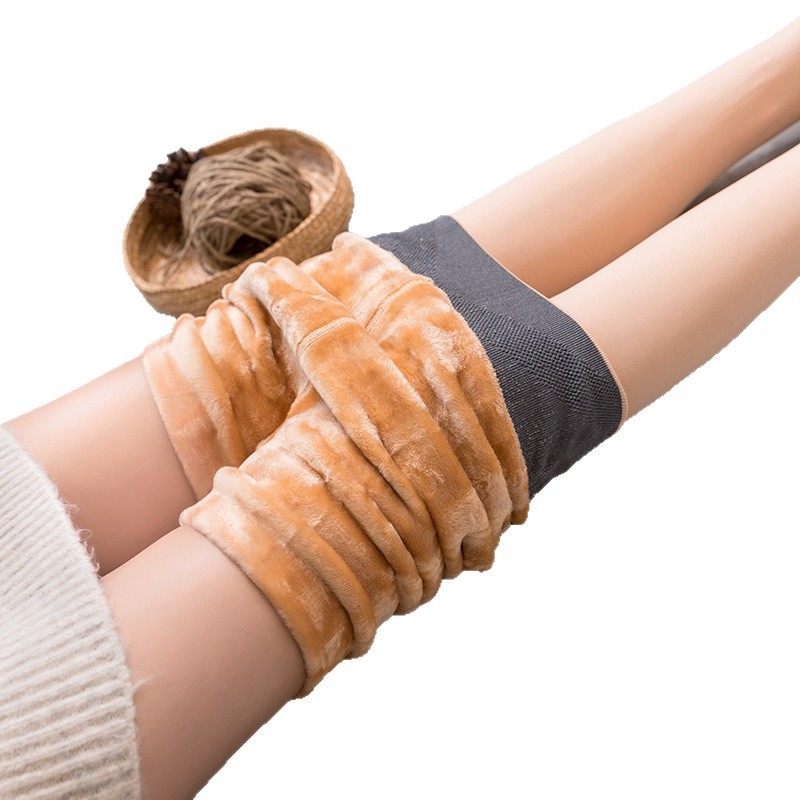 Női plüss béléses termosz-nadrág, magas derekú, vast és meleg, egyrészes alapréteg, poliészter 50–70%