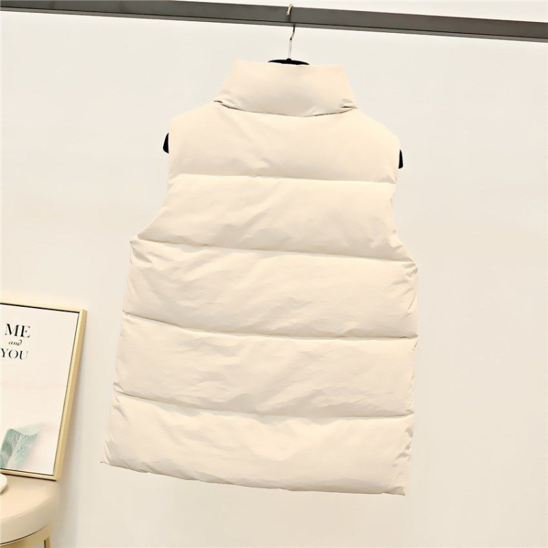 Plus-size ženska vesta s punjenjem od vunenog materijala za zimu, kratka, korejskog stila, ležeran kroj, bez rukava