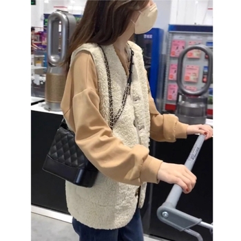 Vesta kardigan od ovčje vune, labav kroj, V-izrez, jesen 2025