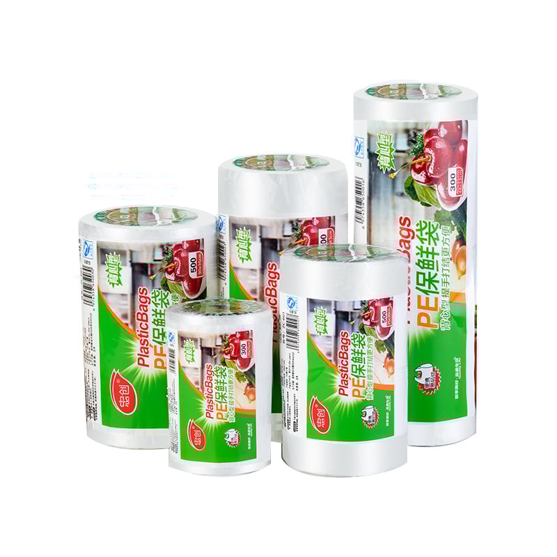 Kuhinjske jednokratne vrećice za svježu hranu, prozirne rolne vrećice s perforacijom za čuvanje hrane, plastični materijal; toplinska otpornost -60°C do 140°C; sigurno za mikrovalnu