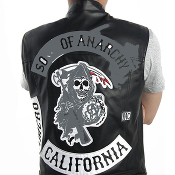 Meeste vest, slim-fit, PU nahk, geomeetriline muster, ühe rea nupud sulgemine