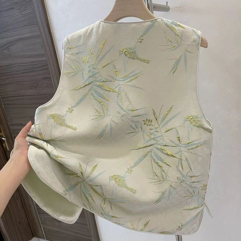 Žakardivest käsitöö sõlmekinnitustega, ümmargune kaelus, polüester 95%+, regulaarne pikkus 50–65 cm