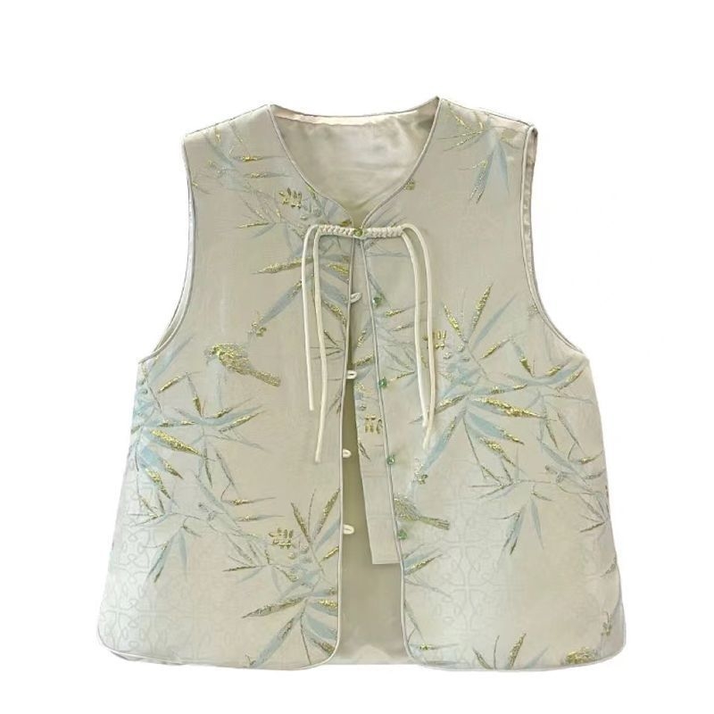 Žakardivest käsitöö sõlmekinnitustega, ümmargune kaelus, polüester 95%+, regulaarne pikkus 50–65 cm