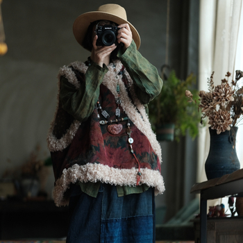 Naistele kapuutsiga puuvillane kvilti vest, kirjanduslik retro-stiil, ühtlane värv, pikkus 50–65 cm, põhikangas 95%+ puuvill