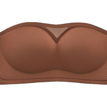 Sutien fără bretele, tip tub, din nylon, cupă completă, cupe modelate subțiri, închidere din spate cu trei rânduri de cârlige