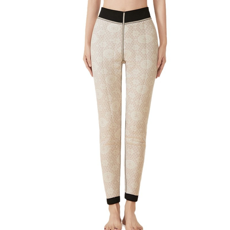 Θερμικά παντελόνια για άνδρες και γυναίκες, με επένδυση φλίς, υπερβολικά πυκνά, πολυεστερ-ελαστανη ανάμειξη, μονόχρωμα, διατηρούν τη ζεστασιά, ίσια γραμμή, Φθινόπωρο 2025