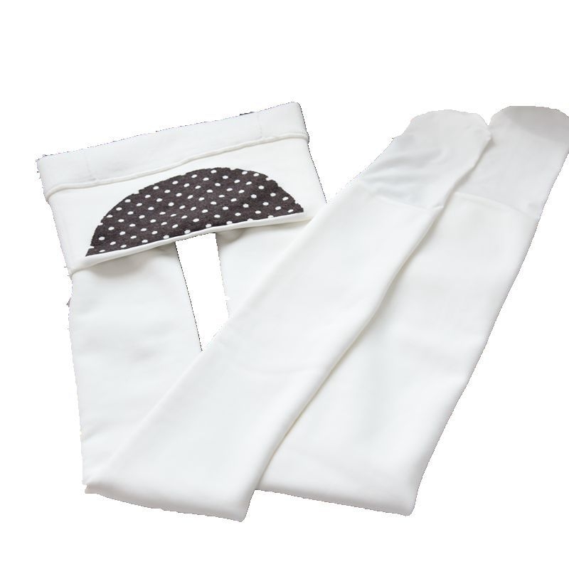 Ženske zimske bijele čarape-tights s flis unutrašnjom, debeli, japanskog stila, za svakodnevnu upotrebu
